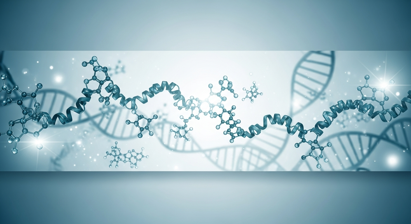 Medical illustration of peptide molecular structures and research